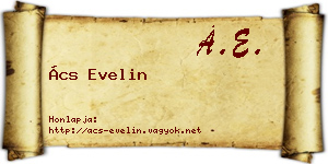 Ács Evelin névjegykártya